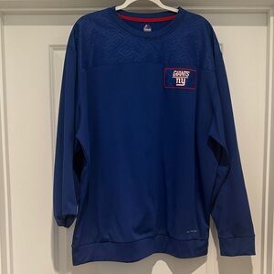 Men's Blue NY Giants Sweater Majestic Thermabase XXL 2XL Long Sleeve Shirt